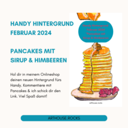 Digitaler Hintergrund Beitrag Handy Hintergrund Pancakes mit Sirup & Himbeeren 202402