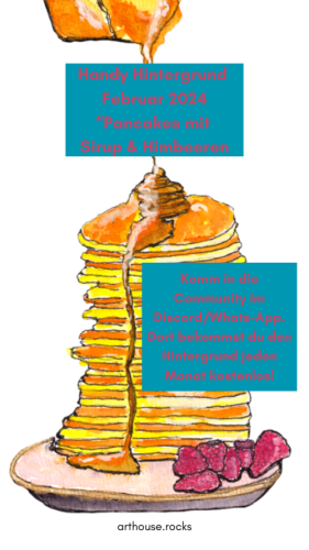 Vorlage Handy Hintergrund Digitaler Download Pancakes mit Sirup & Himbeeren 2402